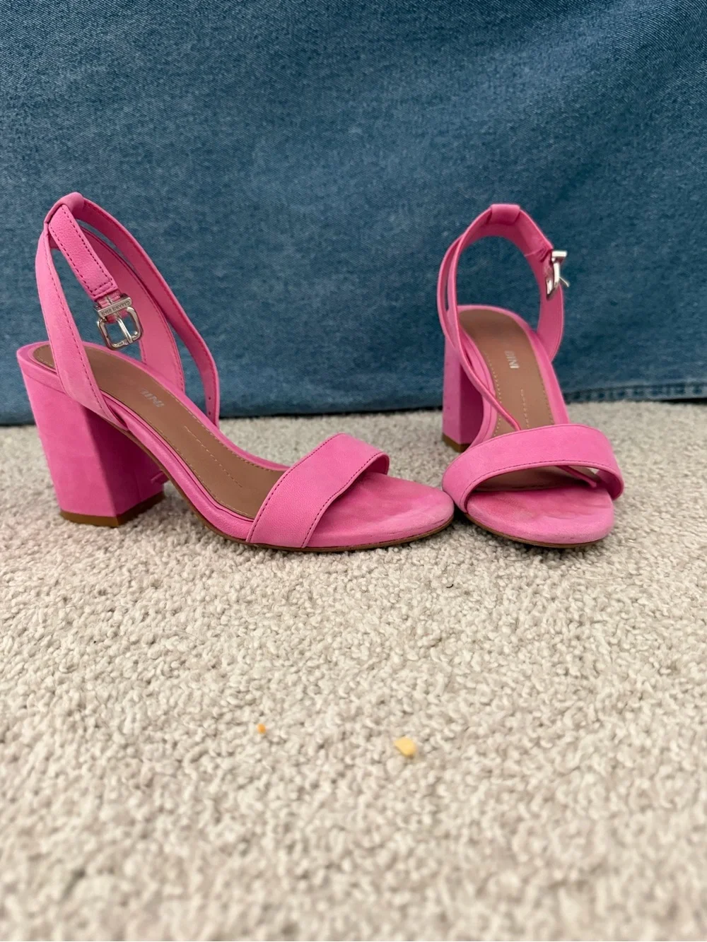 Gianni Bini Hot Pink Block Heel Ankle Strap Sandals